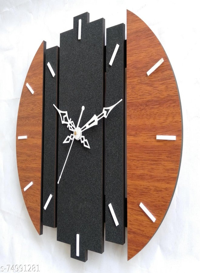 Unique Craft Unique Sports Craft 3D Wooden Antique Design Wall Clock for Living Room, Bedroom Wall, Home and Office, Black, MD_UNQ-013 - Image 3